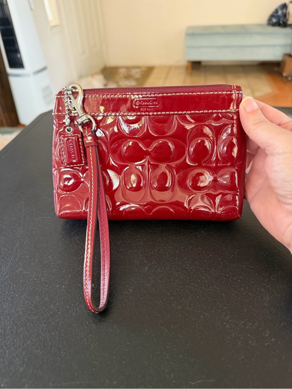 Coach Glossy Patent Leather Wristlet